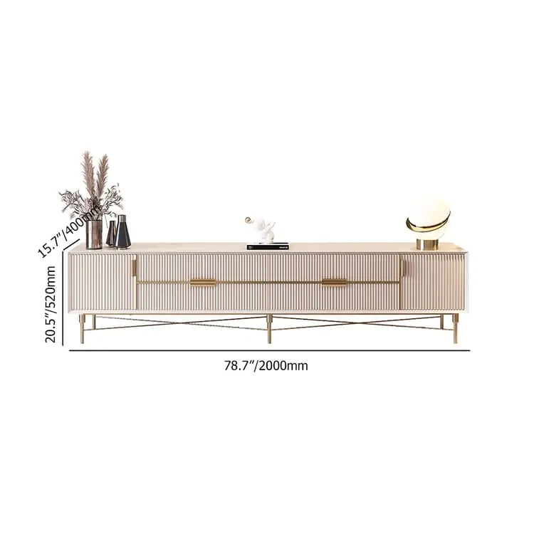 Crator Luxury Off-White Ribbed Front TV Cabinet | Best Seller - Luxurious & Multi-Functional Cabinet for Modern Homes - Image 4