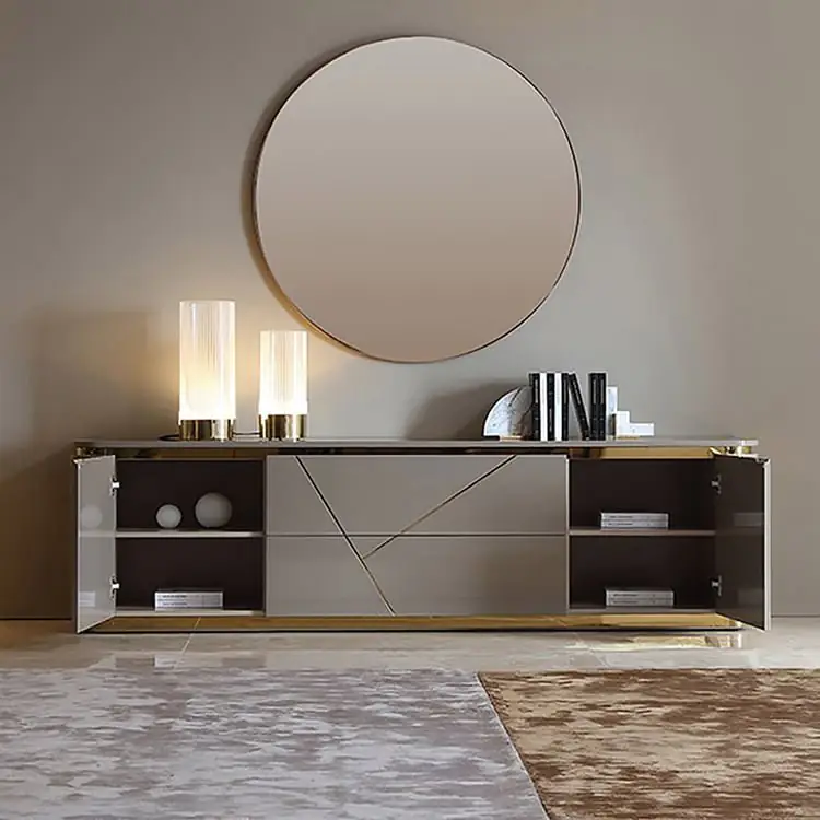 Chancellor Luxury Off-White Ribbed Front TV Cabinet | Best Seller - Luxurious & Multi-Functional Cabinet for Modern Homes - Image 12