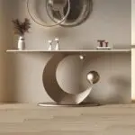 Modern Fashion Design High Quality Metal Leg White Marble Tabletop Hallway Console Table