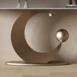 Modern Fashion Design High Quality Metal Leg White Marble Tabletop Hallway Console Table - Image 9