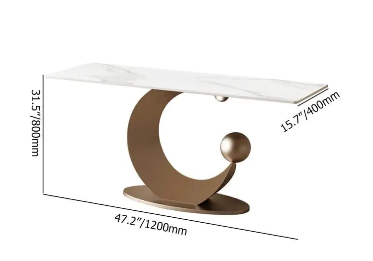 Modern Fashion Design High Quality Metal Leg White Marble Tabletop Hallway Console Table - Image 8
