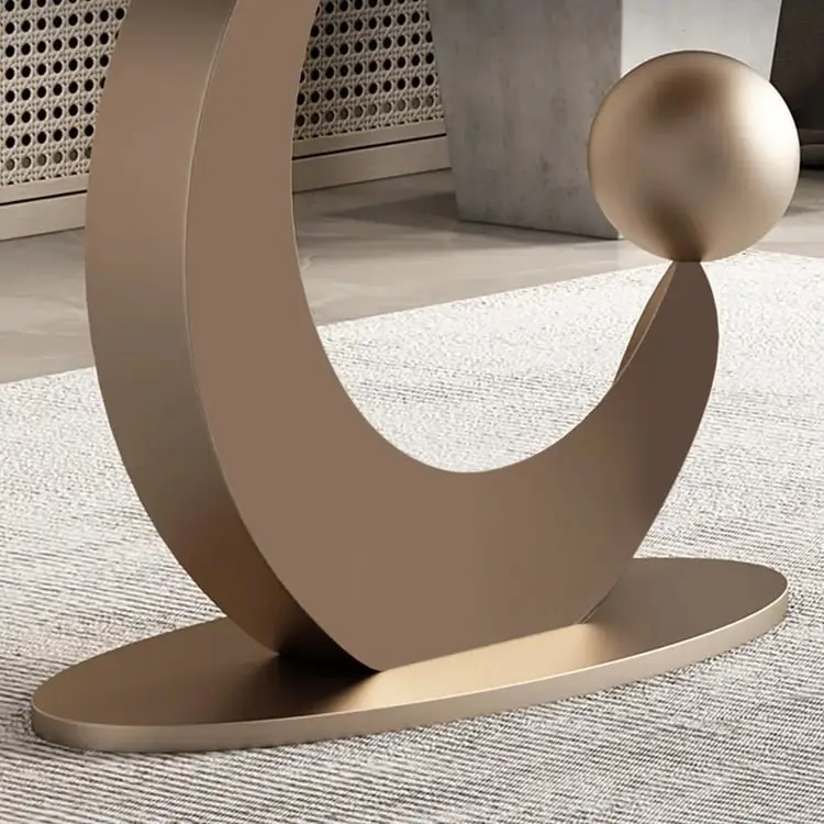 Modern Fashion Design High Quality Metal Leg White Marble Tabletop Hallway Console Table - Image 7