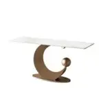 Modern Fashion Design High Quality Metal Leg White Marble Tabletop Hallway Console Table - Image 6