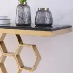 Honeycomb Gold Stainless Steel and Console Table - Contemporary Elegance for Modern Homes - Image 8