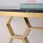 Honeycomb Gold Stainless Steel and Console Table - Contemporary Elegance for Modern Homes - Image 9