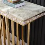 Onyx Luxe Design Marble Top Stainless Steel Console Table - Image 4