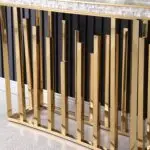 Onyx Luxe Design Marble Top Stainless Steel Console Table - Image 10