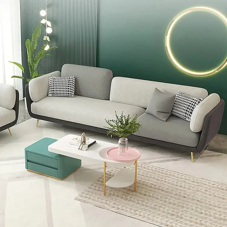 Curry Luxurious Velvet Sofa: Elegant 3-Seater Living Room - Image 3