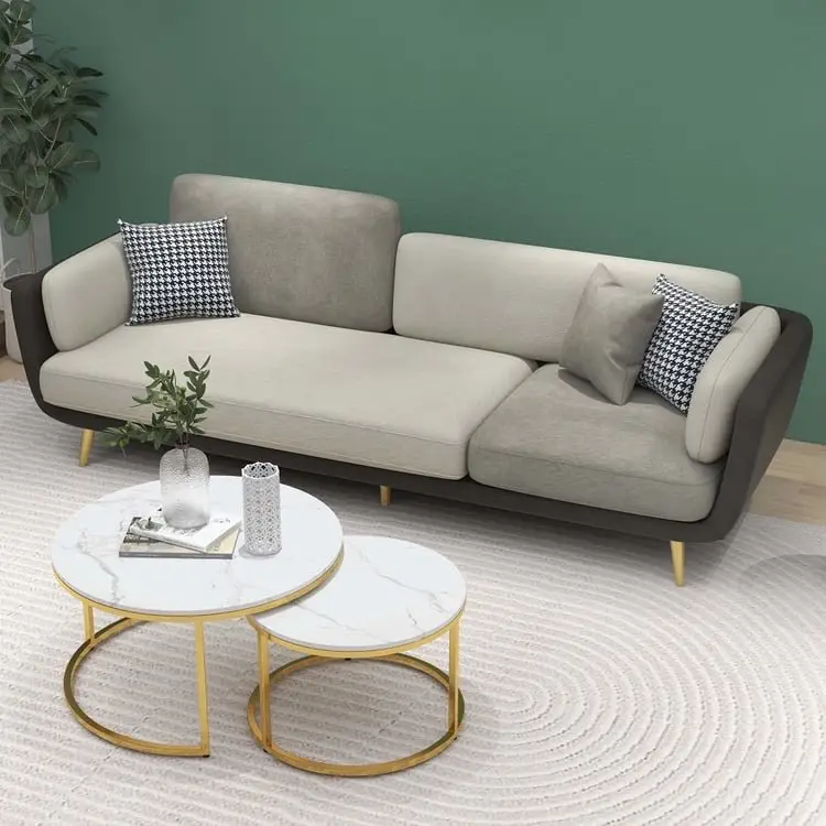 Curry Luxurious Velvet Sofa: Elegant 3-Seater Living Room - Image 10