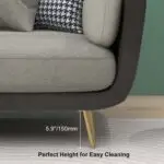 Curry Luxurious Velvet Sofa: Elegant 3-Seater Living Room - Image 9