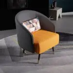 Peridot Modern luxury  Velvet and Chrome Lounge Chair (single) - Image 3