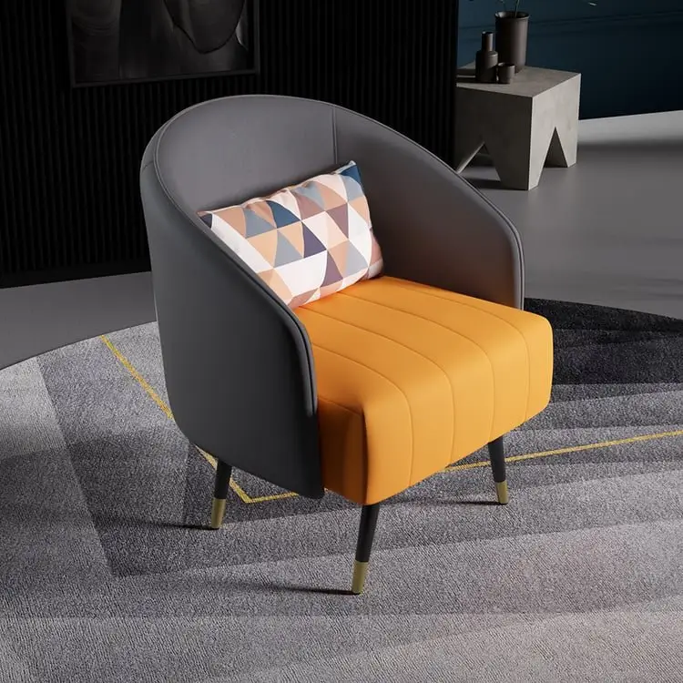 Peridot Modern luxury  Velvet and Chrome Lounge Chair (single) - Image 3