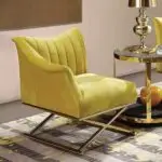 SunnyGlow Contemporary Yellow Accent Chair - Stylish & Comfortable - Image 8