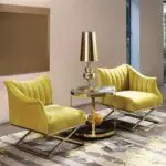 SunnyGlow Contemporary Yellow Accent Chair - Stylish & Comfortable