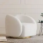 Modern White Swivel Accent Chair – Cloud Bouclé Lounge Experience - Image 10