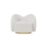 Modern White Swivel Accent Chair – Cloud Bouclé Lounge Experience - Image 5
