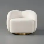 Modern White Swivel Accent Chair – Cloud Bouclé Lounge Experience - Image 8