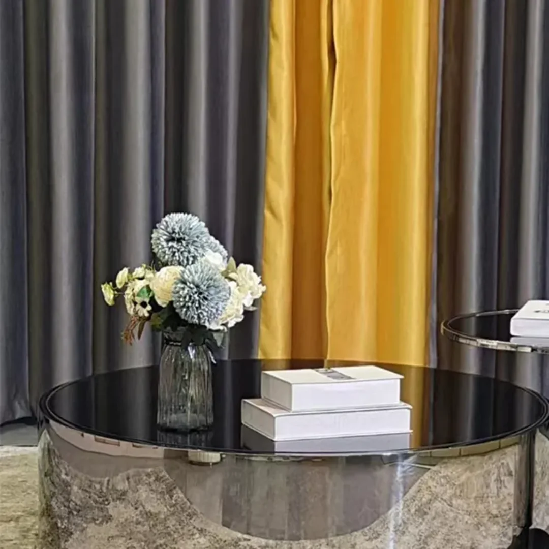 Malibu Gold Luxe Marble Coffee Table - Contemporary Elegance with Stainless Steel Base - Image 4