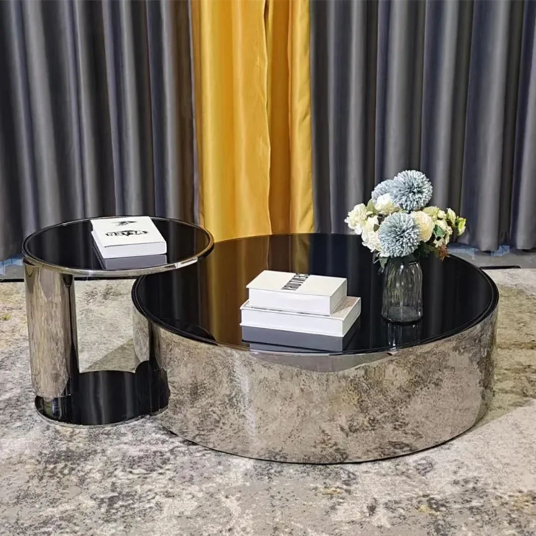 Malibu Gold Luxe Marble Coffee Table - Contemporary Elegance with Stainless Steel Base - Image 9