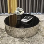 Malibu Gold Luxe Marble Coffee Table - Contemporary Elegance with Stainless Steel Base - Image 10