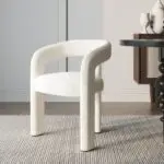 Set of 2 Modern Schultz Dining Chairs – Off White | Luxury Boucle Dining chairs for Modern Interiors - Image 9