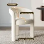 Set of 2 Modern Schultz Dining Chairs – Off White | Luxury Boucle Dining chairs for Modern Interiors - Image 12