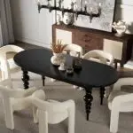 Set of 2 Modern Schultz Dining Chairs – Off White | Luxury Boucle Dining chairs for Modern Interiors - Image 2