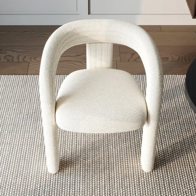 Set of 2 Modern Schultz Dining Chairs – Off White | Luxury Boucle Dining chairs for Modern Interiors - Image 11