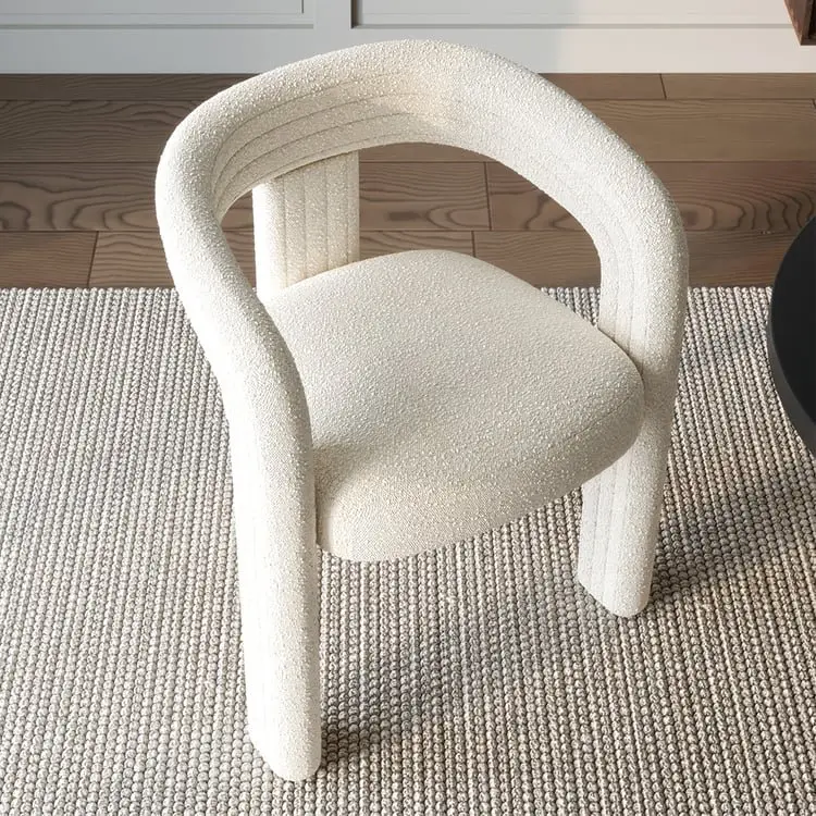 Set of 2 Modern Schultz Dining Chairs – Off White | Luxury Boucle Dining chairs for Modern Interiors - Image 8