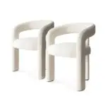 Set of 2 Modern Schultz Dining Chairs – Off White | Luxury Boucle Dining chairs for Modern Interiors - Image 4