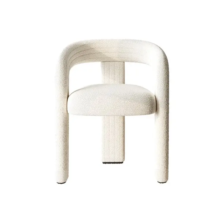 Set of 2 Modern Schultz Dining Chairs – Off White | Luxury Boucle Dining chairs for Modern Interiors - Image 3