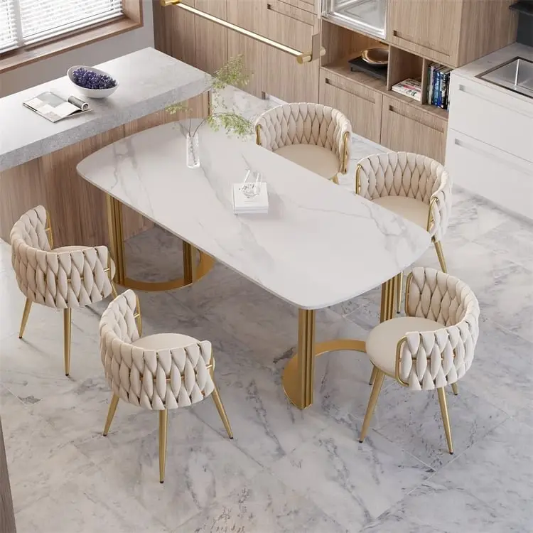 Furnifox Warm White Light luxury Italian dining chair - Image 13