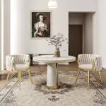 Furnifox Warm White Light luxury Italian dining chair - Image 18