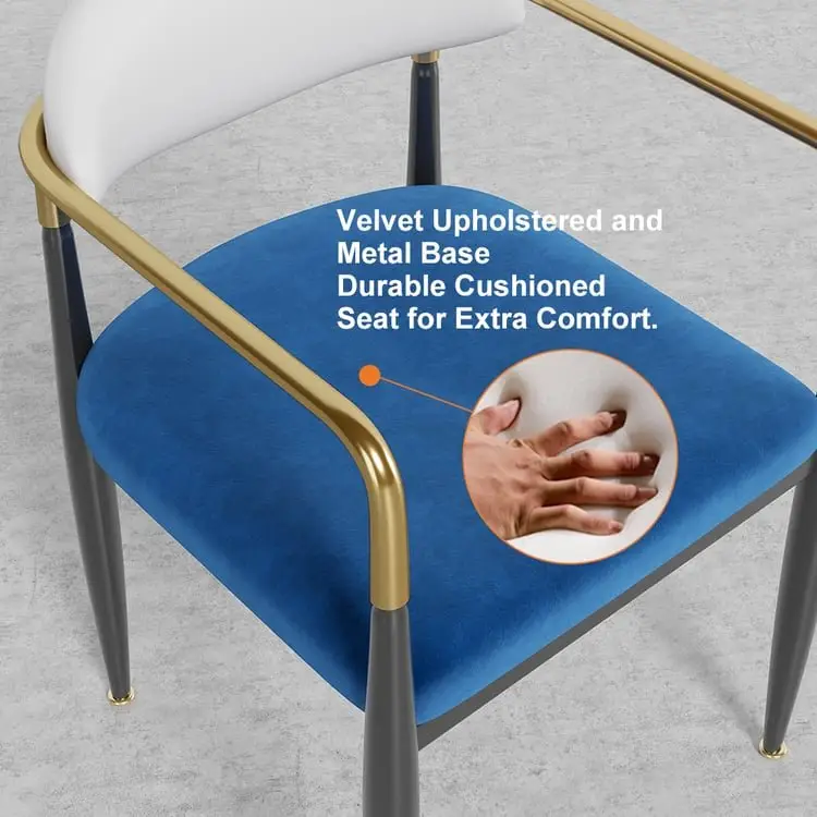 LuxeVelvet Contemporary Dining Chair - Elegant & Versatile - Image 9