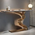 Wave Luxury Design Stainless Steel Console Decorative Porch Table - Image 4