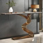 Wave Luxury Design Stainless Steel Console Decorative Porch Table - Image 3