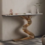 Wave Luxury Design Stainless Steel Console Decorative Porch Table - Image 2