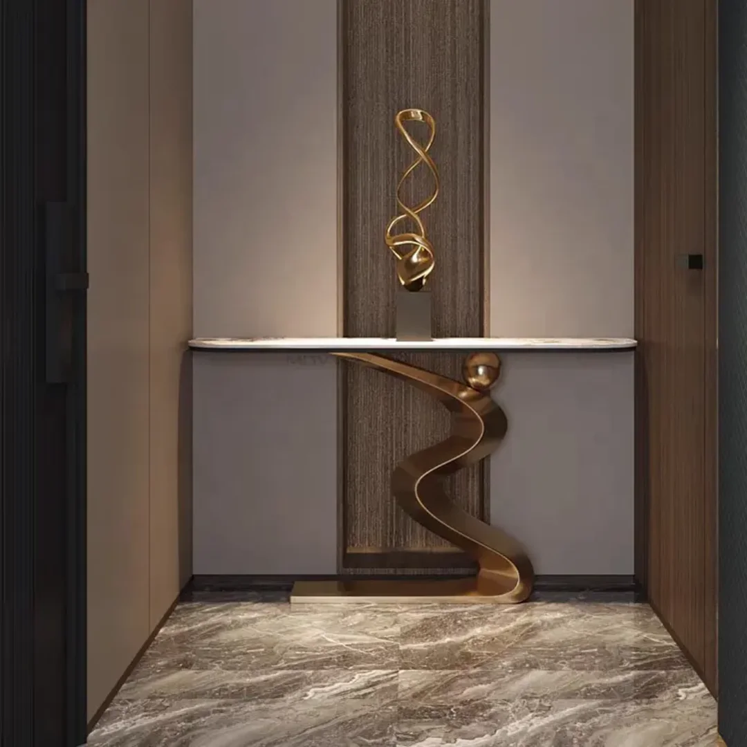 2025/05/1000160143.png Wave Luxury Design Stainless Steel Console Decorative Porch Table - Image 1