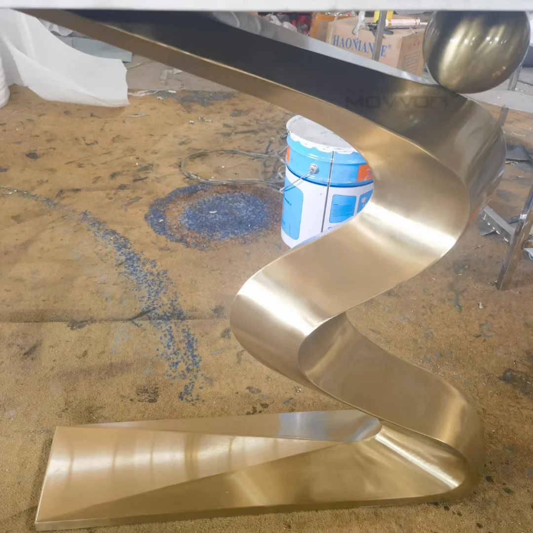 Wave Luxury Design Stainless Steel Console Decorative Porch Table - Image 5