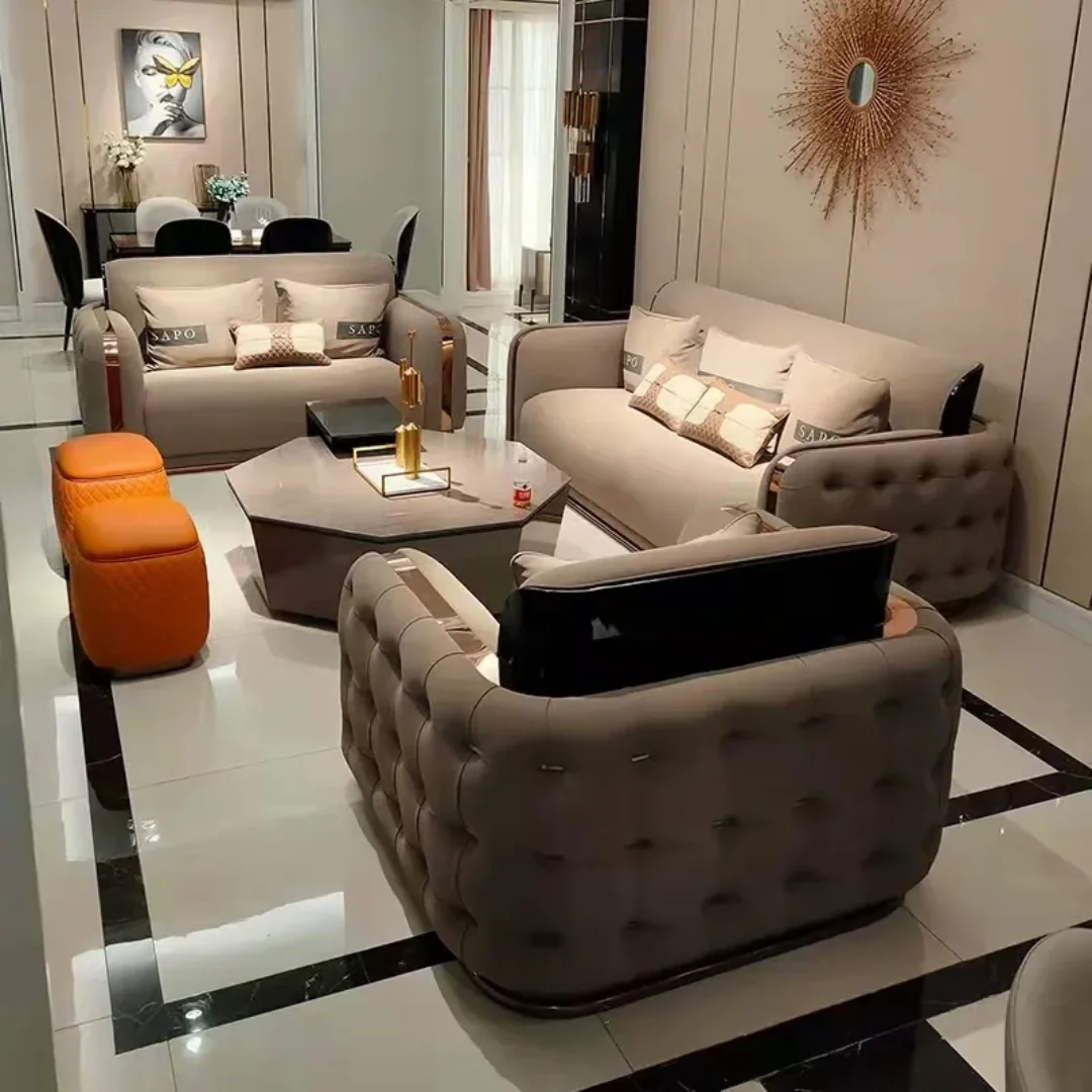 Noah Luxurious Velvet leather 5-Seater sofa - Image 5