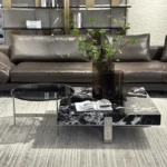 Elite Urban Nesting Coffee Table: Stainless Steel & Marble Top Luxury - Image 3