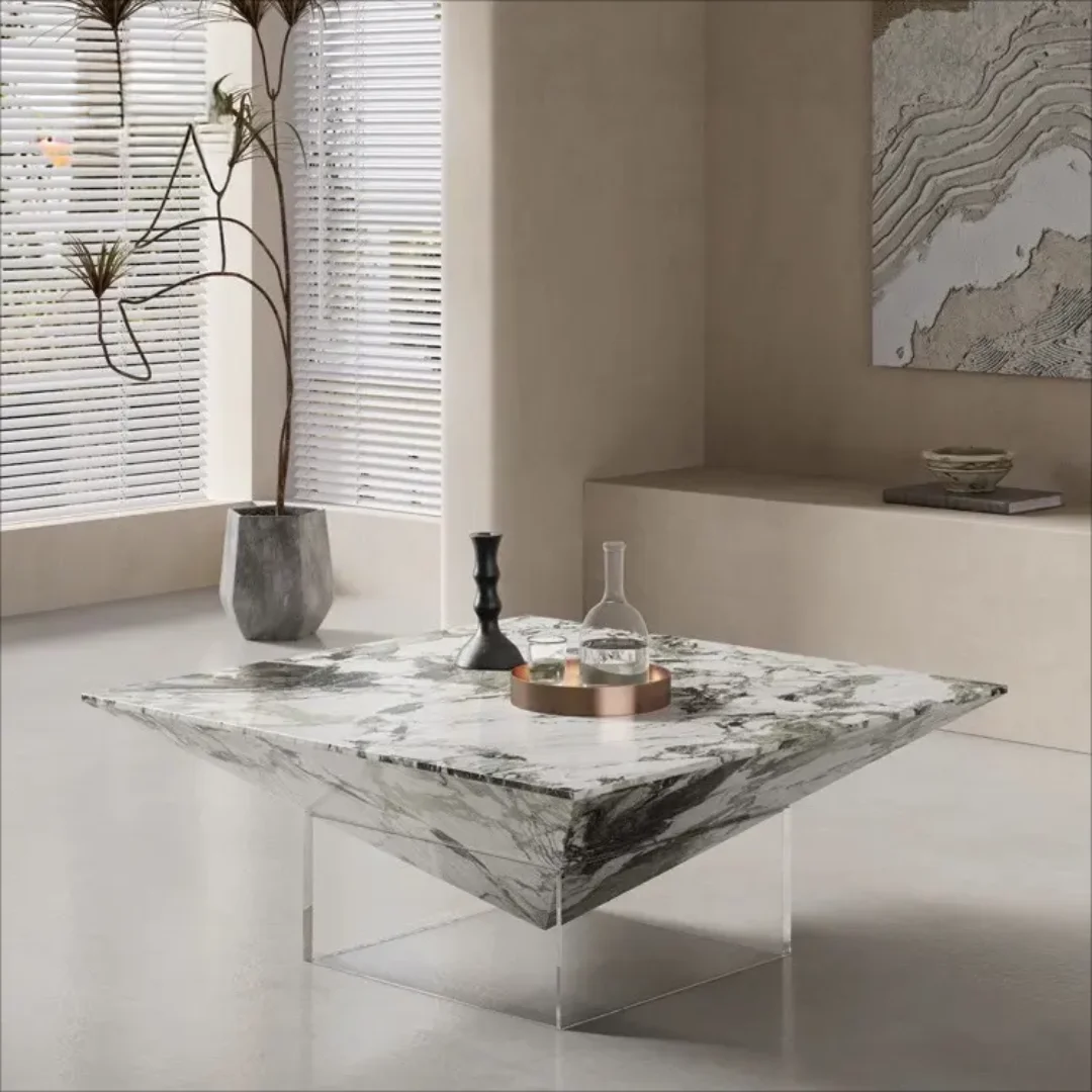 Square Marble Simple and Creative Coffee Table for Small Nordic Living Room - Image 5