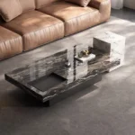 Norman Nordic Walnut White Coffee Table