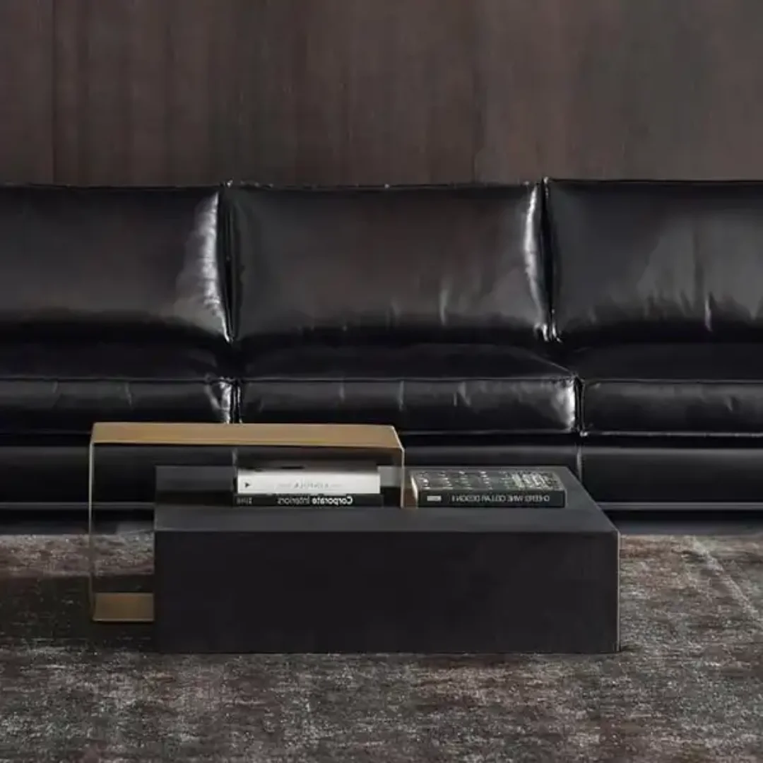 Modern Coffee Table With Contemporary Stainless steel Top - Image 2