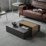 Modern Coffee Table With Contemporary Stainless steel Top - Image 7