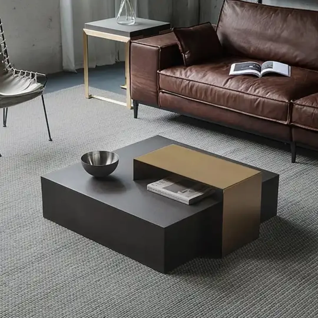 Modern Coffee Table With Contemporary Stainless steel Top - Image 7