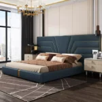Smart Luxury Velvet Bed with LED Lighting & Floating Nightstands – Redefine Bedroom Elegance - Image 8