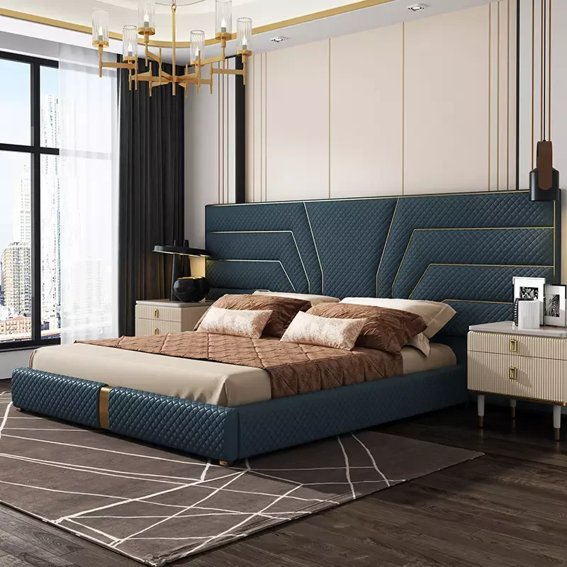 Smart Luxury Velvet Bed with LED Lighting & Floating Nightstands – Redefine Bedroom Elegance - Image 8