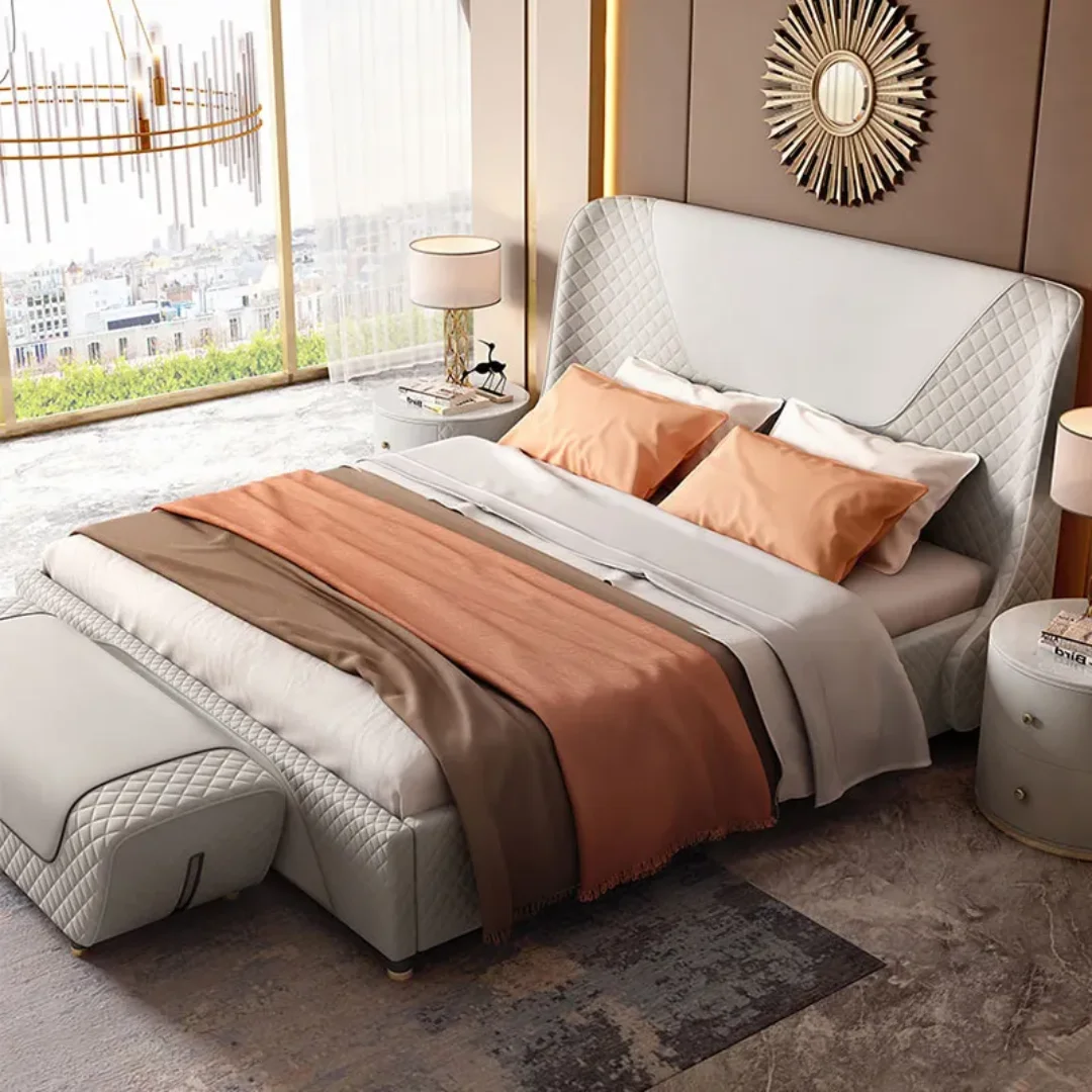 Avax Modern Italian Design Luxury Bed King Size Modern Leather Bed - Image 4