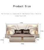 Smart Luxury Velvet Bed with LED Lighting & Floating Nightstands – Redefine Bedroom Elegance - Image 7